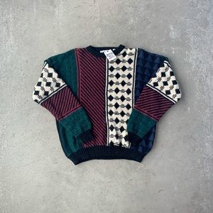 Vintage 90's Wool Patterned Knit Sweater